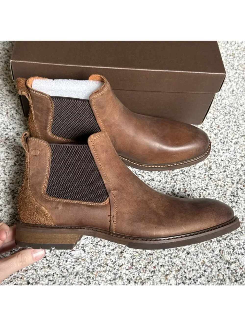 Florsheim Lodge Plain Toe Gore Boots Leather Smooth Brown CH Men’s Size 8 14285